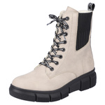 Beżowe Botki workery damskie Rieker X3414-60 ciepłe zimowe ocieplone