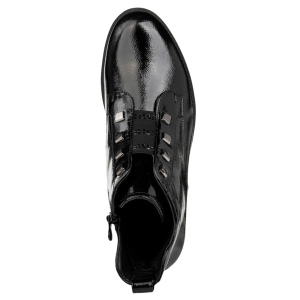 Eleganckie Botki lakierowane S.Barski HY52-527 czarne ocieplone