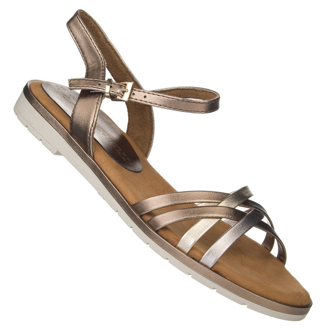 Sandały Marco Tozzi 28611-44 938 bronce comb złote płaskie wegańskie