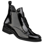 Eleganckie Botki lakierowane S.Barski HY52-525 czarne ocieplone