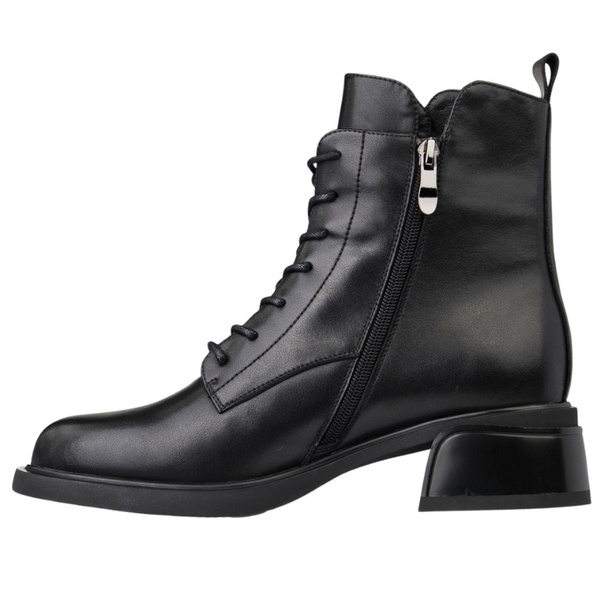 Skórzane trzewiki damskie Filippo DBT7369/25 BK czarne ocieplone