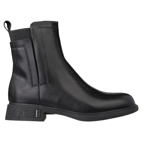 Czarne eleganckie botki damskie Filippo DBT7200/25 BK skórzane ocieplone