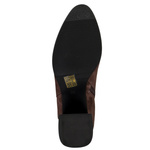 Botki damskie na obcasie S.Barski CR52-650 brown brązowe skórzane