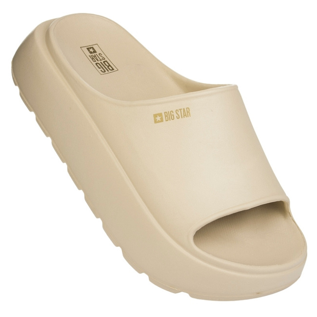 Damskie Klapki na platformie Big Star RR274A569 beżowe eva lekkie