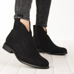 Botki kowbojki zamszowe damskie S.Barski HY52-532 czarne