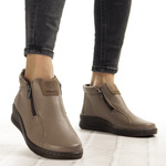 Skórzane Botki damskie na haluksy Helios 786 khaki tęgość H+ POLSKIE