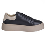 Czarne sneakersy damskie Filippo DP6119 BK BE skórzane na platformie