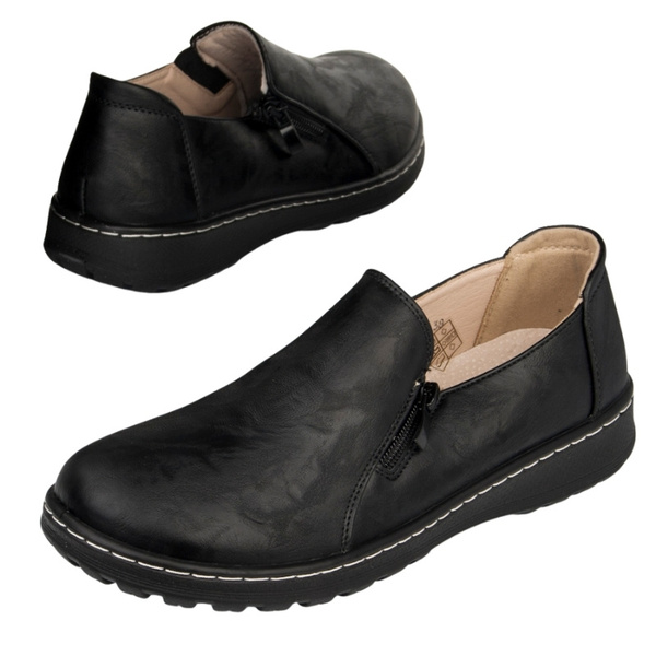Buty na szerokie stopy damskie Potocki 90352BK czarne z zamkiem