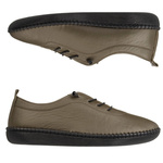 Zielone półbuty skórzane T. Sokolski 2023 Khaki wiązane buty damskie