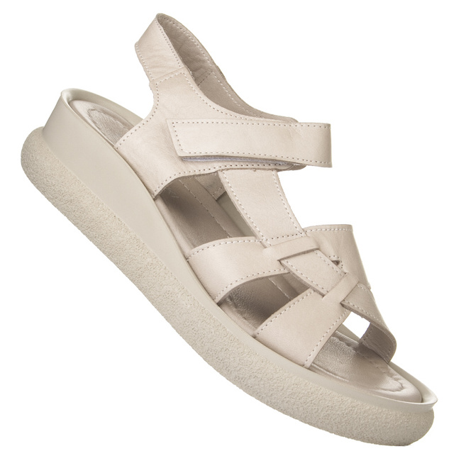 Sandały na platformie szare damskie T.Sokolski L25-139 SGREY skórzane