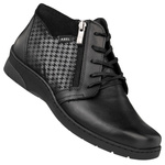 Skórzane botki damskie Axel 4513 czarne tęgość H na haluksy