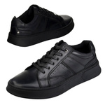 Skórzane sneakersy męskie T.Sokolski SHI J25-06 BLK czarne wiązane