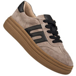 Beżowe sneakersy na platformie damskie Filippo 7114/25 TP skórzane