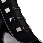 Lakierowane Botki damskie D&A S.Barski MR52-144 czarne skórzane