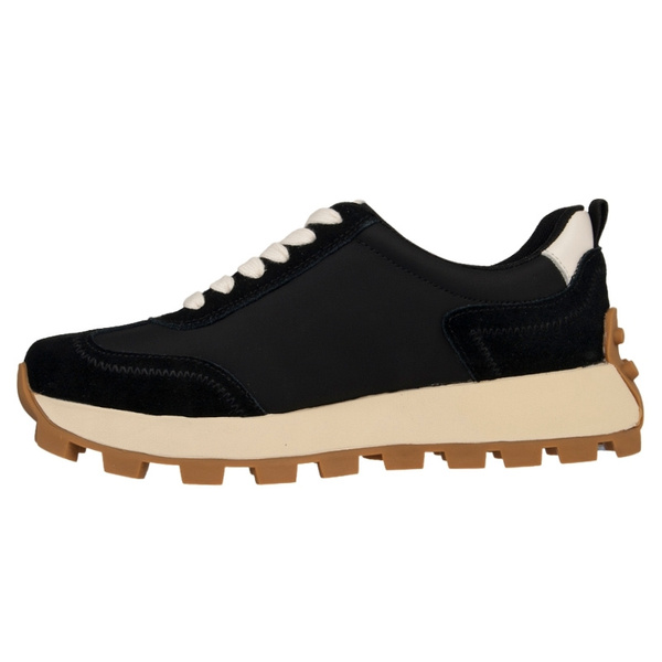 Czarne sneakersy na platformie damskie Filippo DP6743/25 BK skórzane