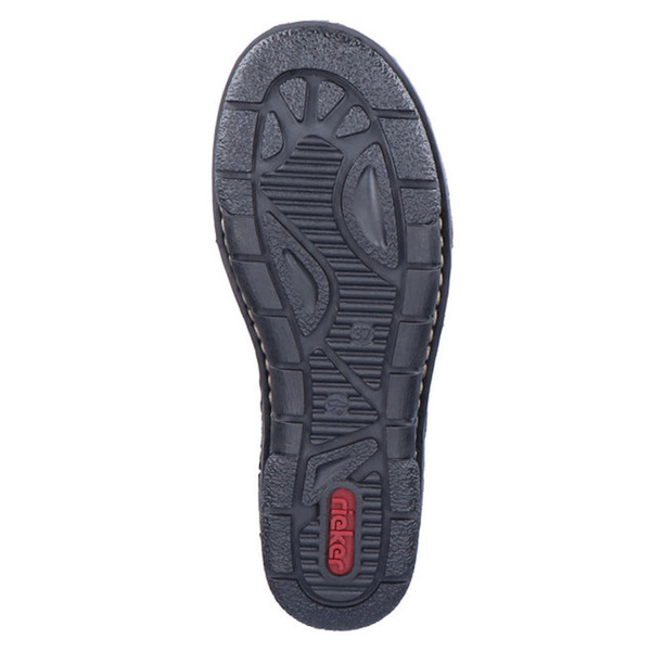 Czarne Botki damskie Rieker 73355-00 black eko-skórzane szerokie