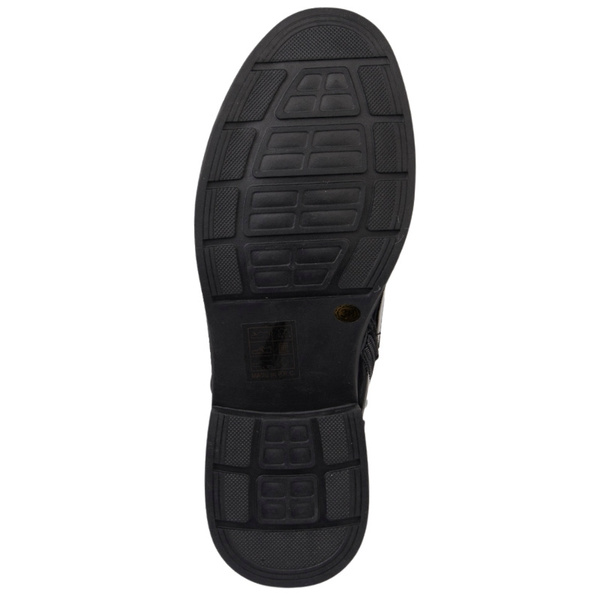 Lakierowane Botki wiązane D&A S.Barski MR52-144 czarne skórzane