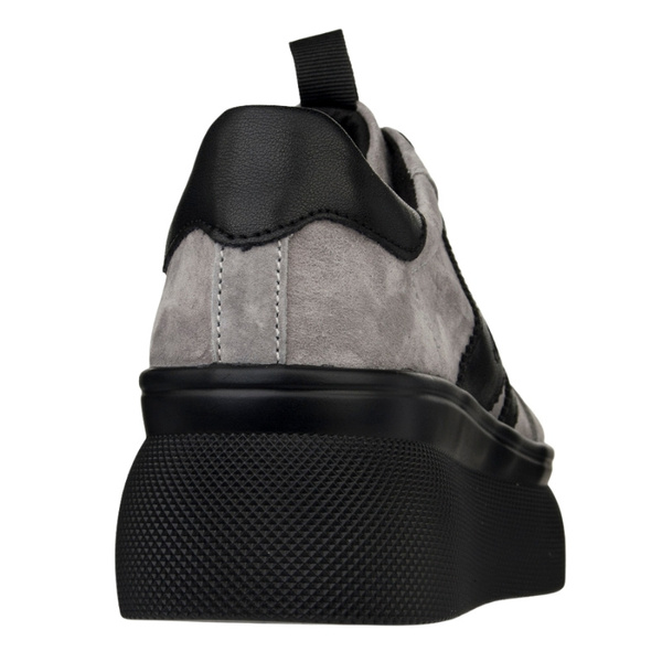 Szare sneakersy na platformie damskie Filippo DP7175/25 GR skórzane