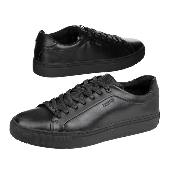 Czarne półbuty męskie casual Big Star SS174121  skórzane sportowe