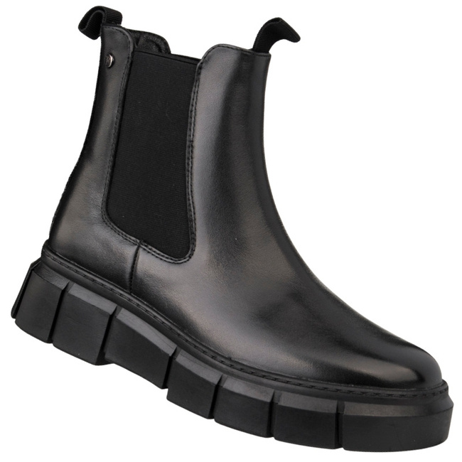 Skórzane Sztyblety damskie na platformie Filippo DBT7264/25 BK czarne