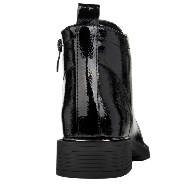 Eleganckie Botki lakierowane S.Barski HY52-506 czarne ocieplone