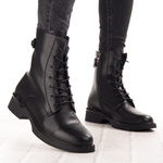 Skórzane Botki damskie T.Sokolski HW 39 BLK czarne ocieplane trzewiki