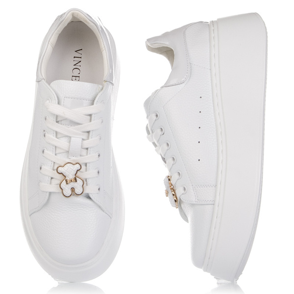 Sneakersy na platformie Vinceza 66641 białe