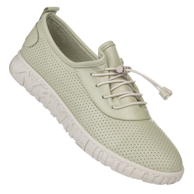 Zielone półbuty wsuwane damskie T. SOKOLSKI OG 093-1 AVOCADO skórzane