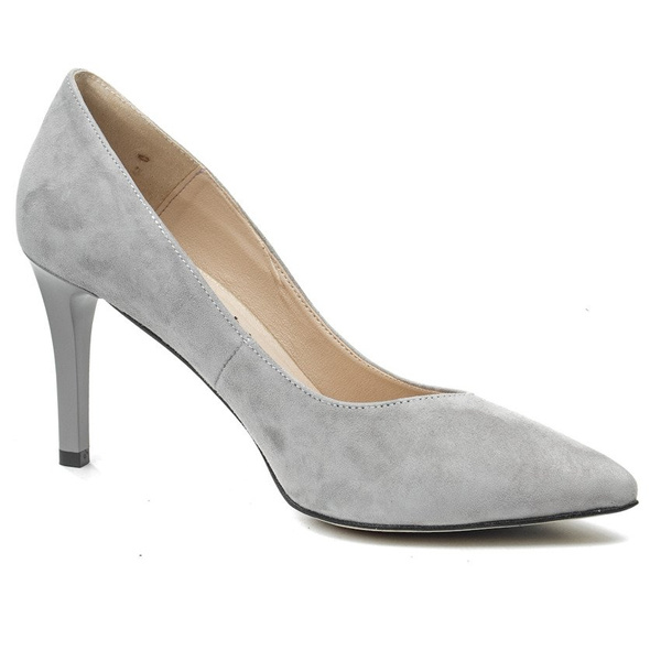 Szpilki Prestige 2035 szary zamsz