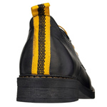 Czarne Półbuty damskie wiązane Venezia V472-01502-01BLA skórzane glany