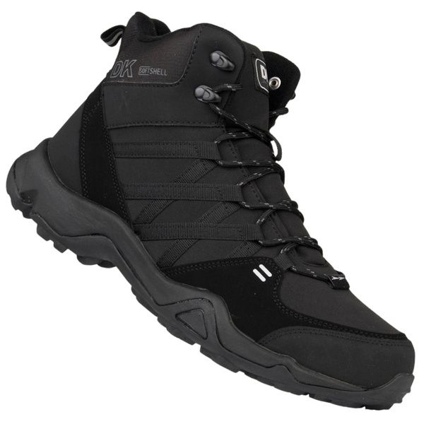 Czarne wysokie buty trekkingowe męskie VB17782 black ocieplone polarem