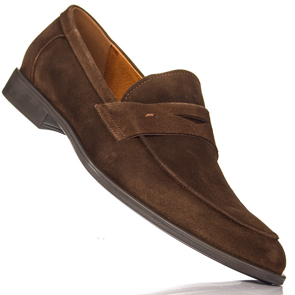 Buty wizytowe wsuwane Conhpol 6917 brąz