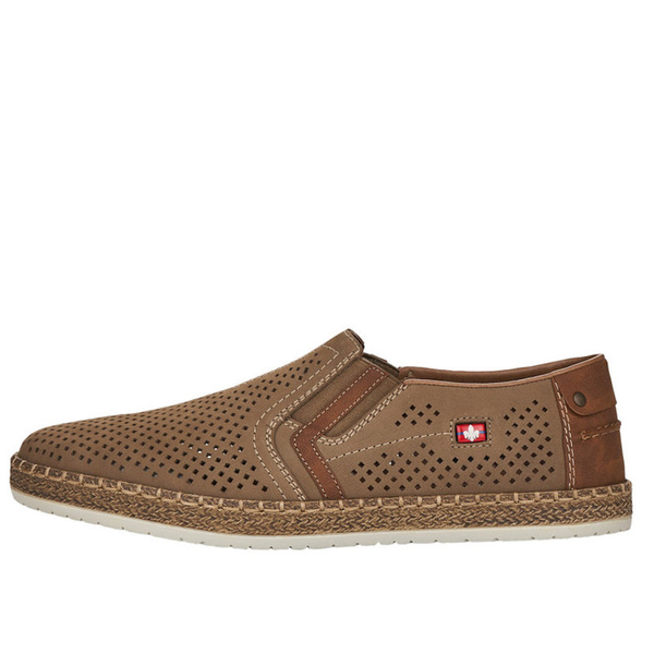 Mokasyny ażurowe Rieker B5297-64 beige