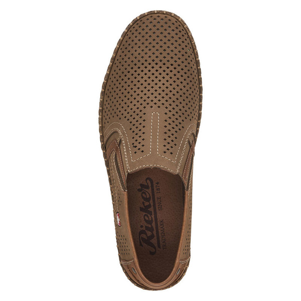 Mokasyny ażurowe Rieker B5297-64 beige