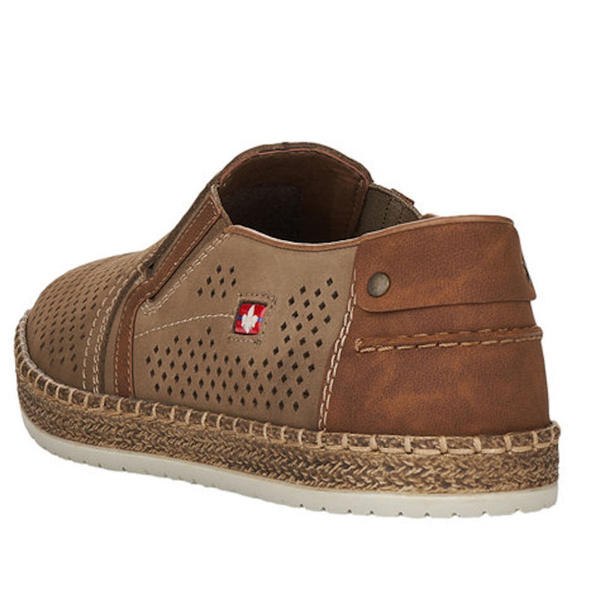 Mokasyny ażurowe Rieker B5297-64 beige