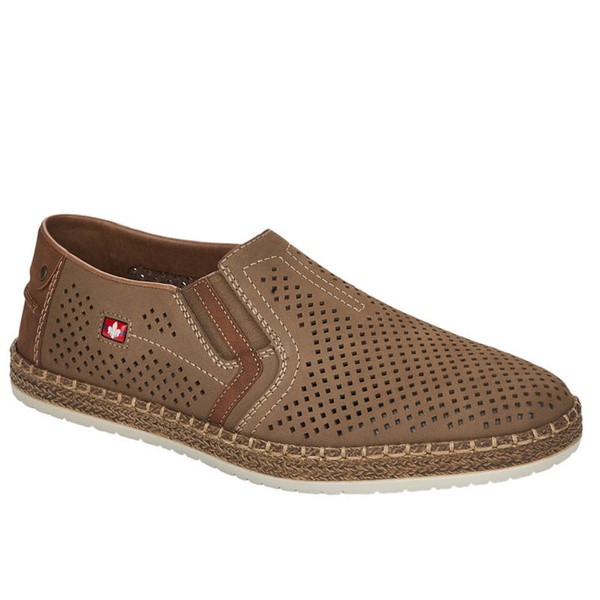 Mokasyny ażurowe Rieker B5297-64 beige
